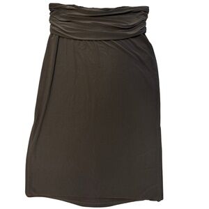 DKYN Ruched Waist Midi Skirt